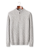 The Ashford — Merino Cable-Knit Half-Zip — front