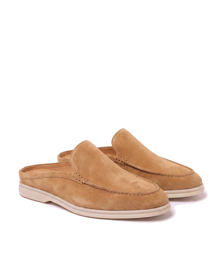 The Sloane — Suede Mules — Tan