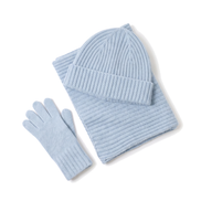 The Ravensdale merino scarf, beanie and glove set — Light Blue