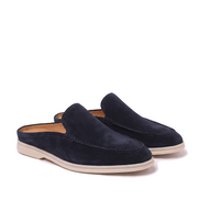 The Sloane — Suede Mules — Navy Blue