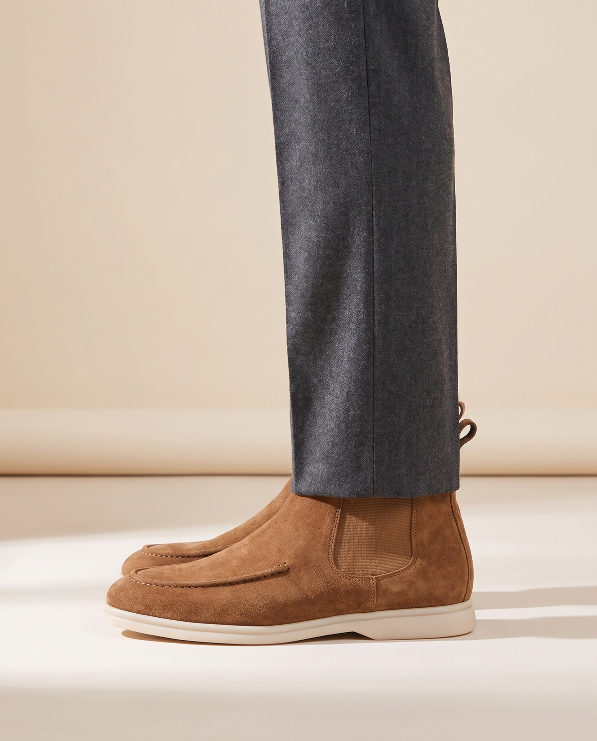 The Ashby suede Chelsea boot shown in side profile
