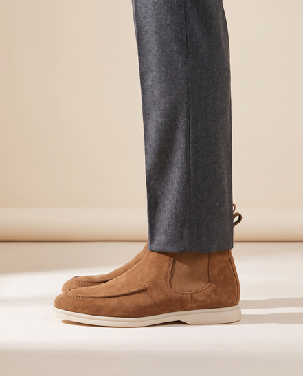 The Ashby suede Chelsea boot shown in side profile