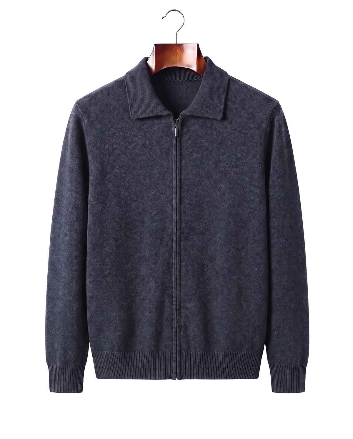 The Harrogate — Cashmere Full-Zip Cardigan — Navy Blue