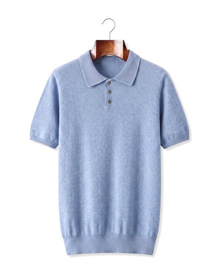 The Belgrave — Cashmere Knit Polo — front