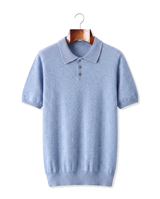 The Belgrave — Cashmere Knit Polo — front