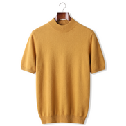 The Denby cashmere mock neck tee — Honey Mustard