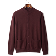 The Wendover merino button cardigan — Bordeaux