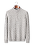 The Ashford — Merino Cable-Knit Half-Zip — front
