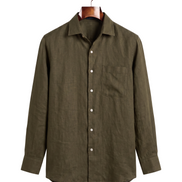 The Salcombe Linen Shirt — Olive