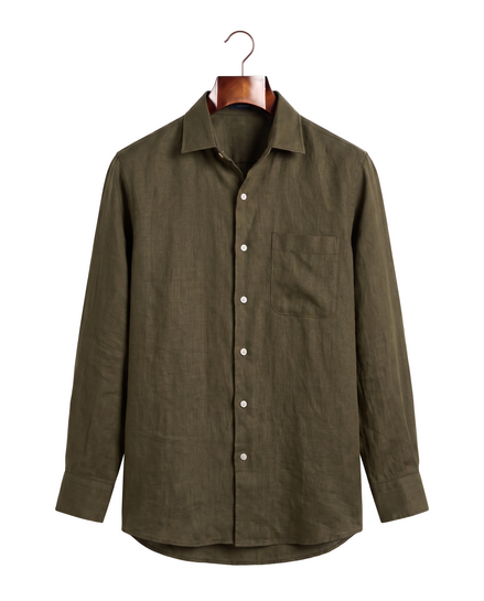 The Salcombe Linen Shirt — Olive
