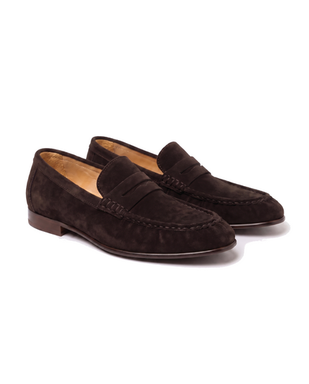 The Hampton — Suede Penny Loafers — front