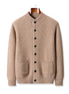The Ledbury cashmere overshirt, front on hanger