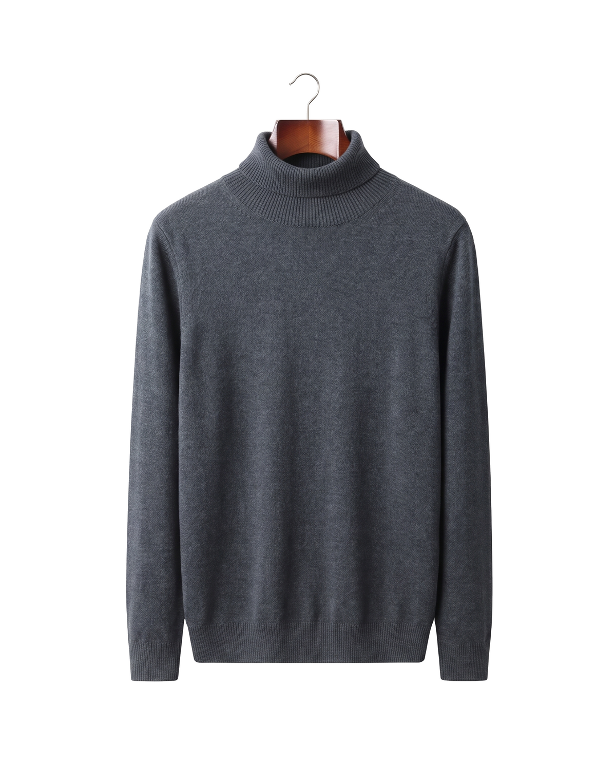 The Langham — Merino Rollneck — Dark Gray