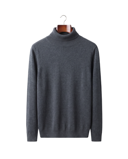 The Langham — Merino Rollneck — Dark Gray