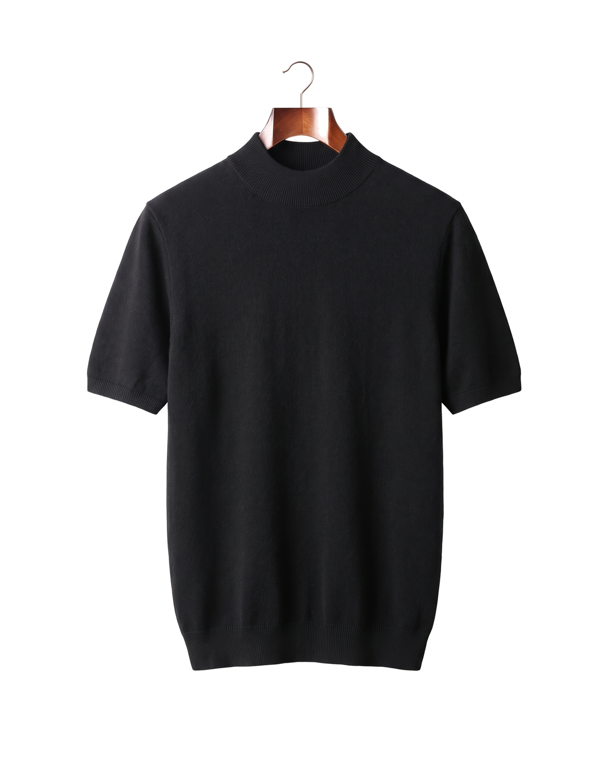 The Denby cashmere mock neck tee — Black