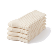 Ribbed Socks — Four-Pair Pack — Cream