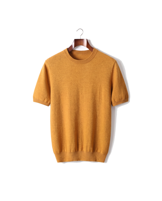 The Aldwych cashmere tee — Honey Mustard