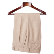 The Tenby — Pleated Linen Shorts — front