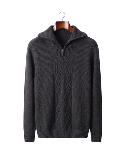 The Whitby — Merino Half-Zip — Dark Gray
