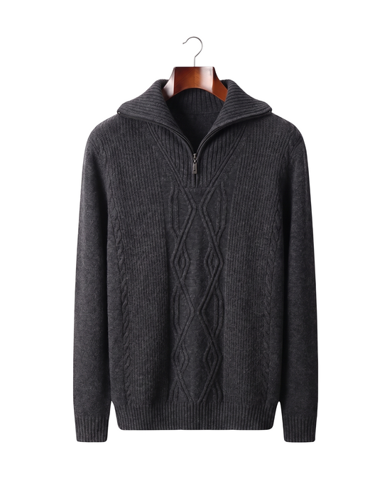 The Whitby — Merino Half-Zip — Dark Gray