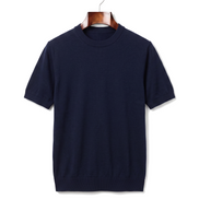 The Hanbury Knitted Crewneck Tee — Navy