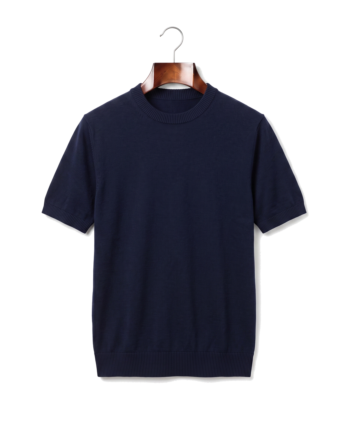 The Hanbury Knitted Crewneck Tee — Navy