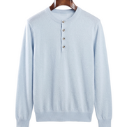 The Cheltenham cashmere henley — Light Blue