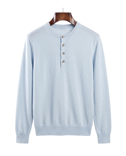 The Cheltenham cashmere henley — Light Blue
