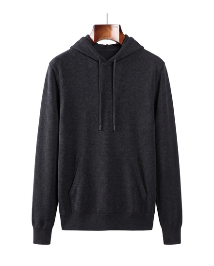 The Ashdown merino hooded jumper — Dark Gray