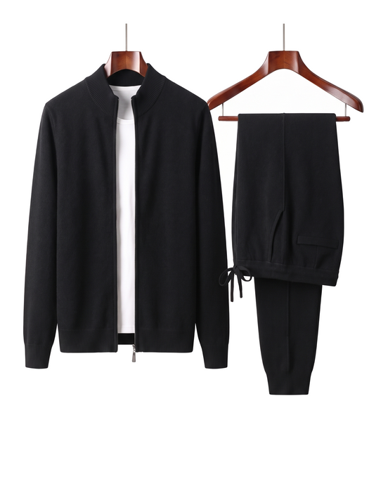 The Richmond — Merino Wool Two-Piece Set — Black