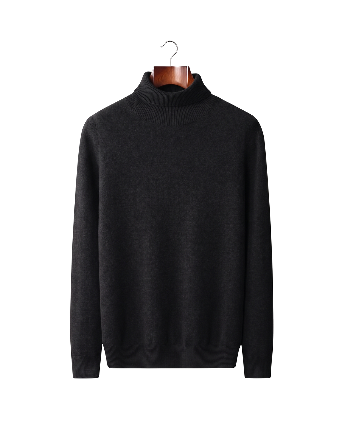 The Langham — Merino Rollneck — Black