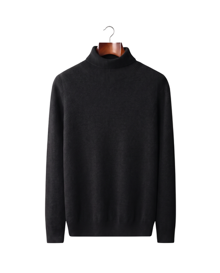 The Langham — Merino Rollneck — Black