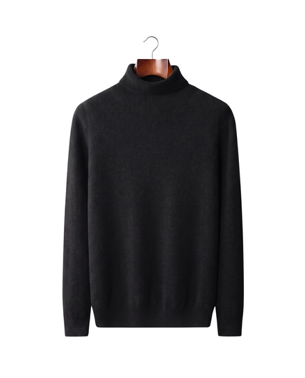 The Langham — Merino Rollneck — Black