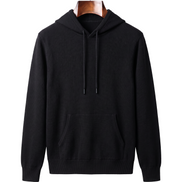 The Ashdown merino hooded jumper — Black