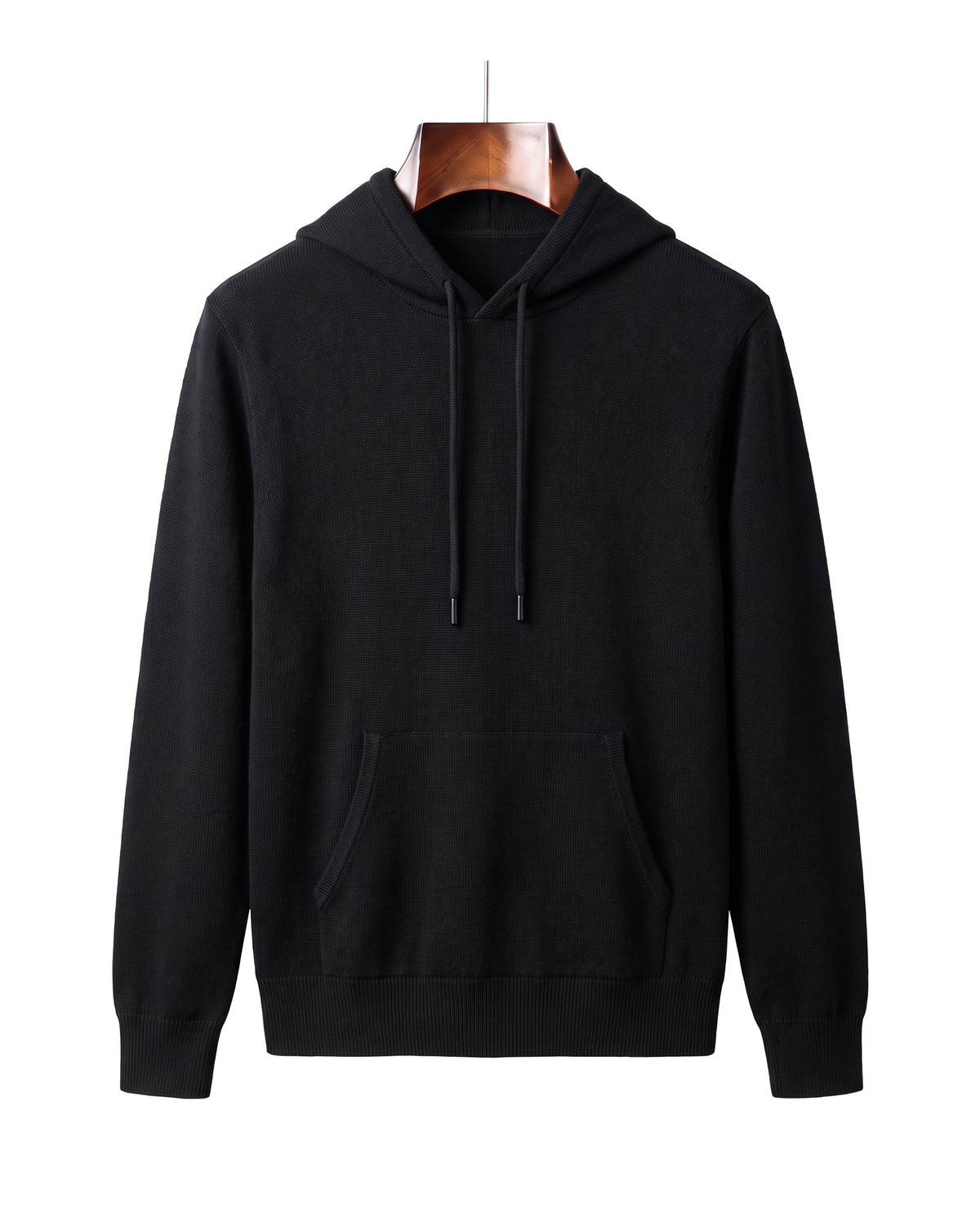 The Ashdown merino hooded jumper — Black