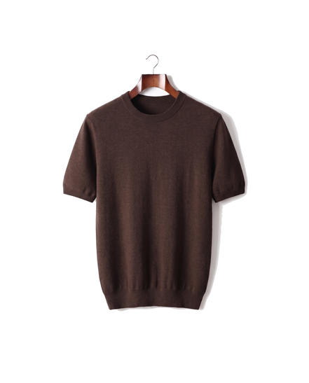 The Aldwych cashmere tee — Dark Brown