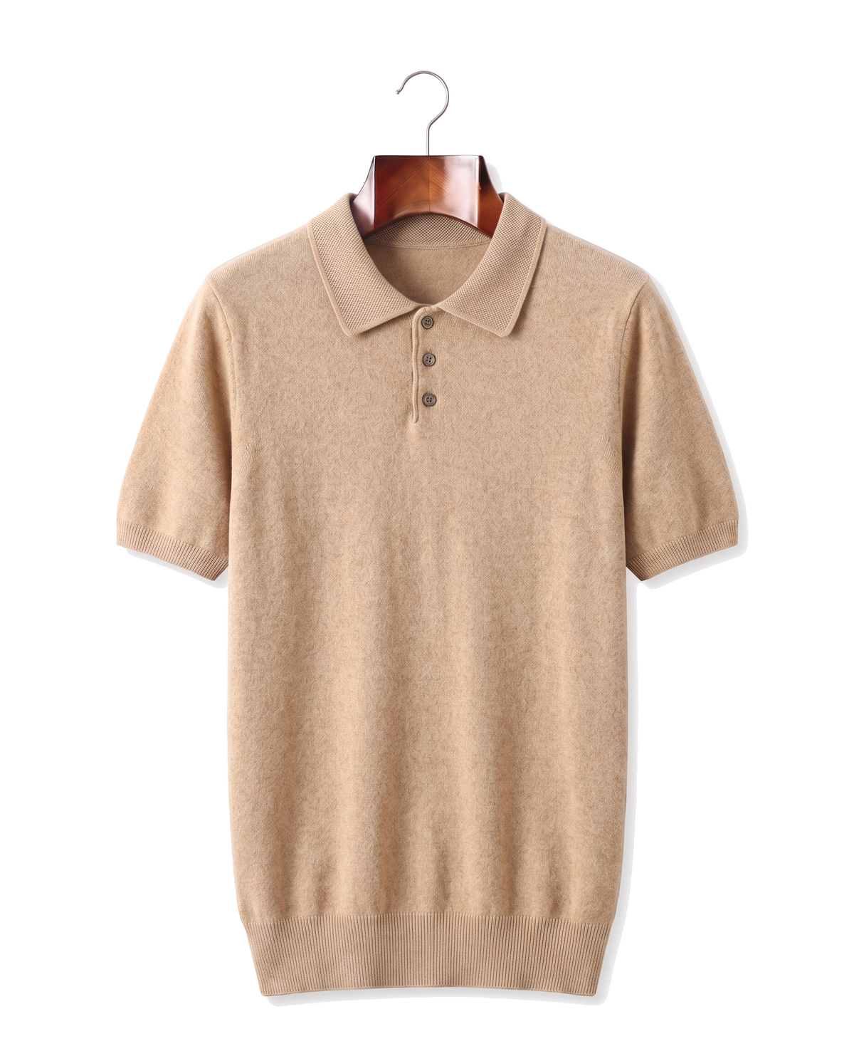 The Belgrave — Cashmere Knit Polo — Beige