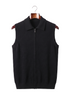 The Windsor cashmere gilet, front view on a mahogany hanger