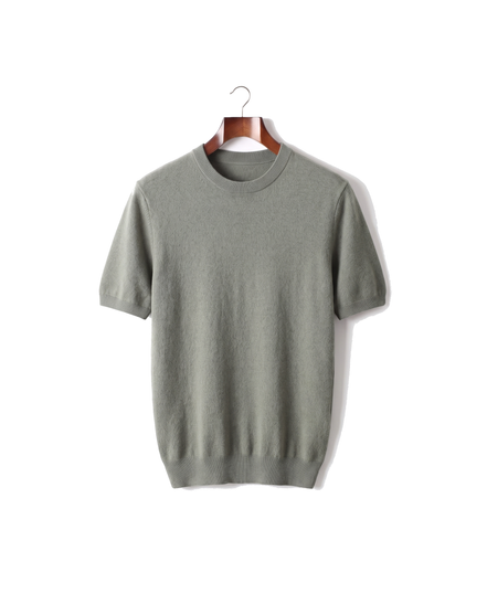 The Aldwych cashmere tee — Verdant Slate