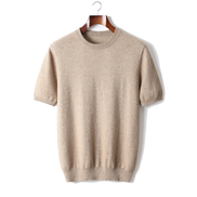 The Aldwych cashmere tee, front on hanger