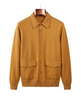 The Fairhaven knitted shirt jacket, front on hanger