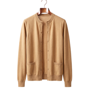 The Wendover merino button cardigan — Beige