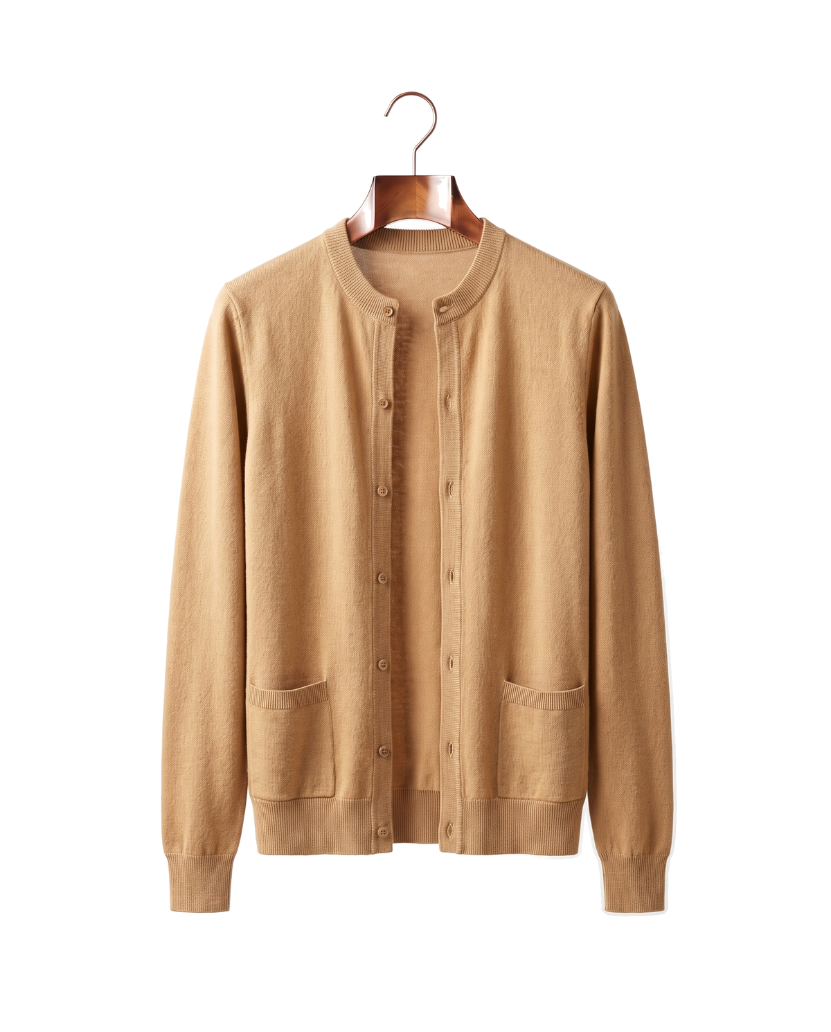 The Wendover merino button cardigan — Beige