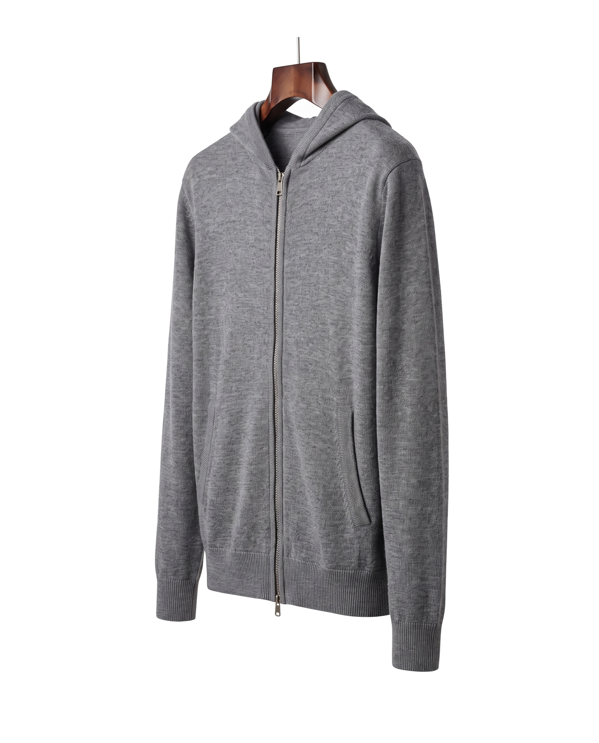 The Brackley merino zip-through hoodie — Gray