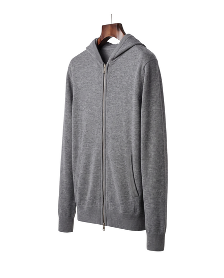The Brackley merino zip-through hoodie — Gray
