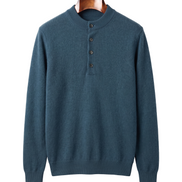 The Cheltenham cashmere henley — Sea Blue