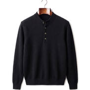 The Cheltenham cashmere henley — Black