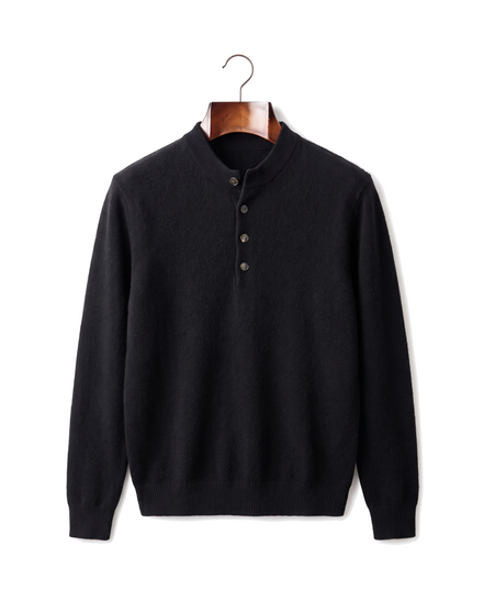 The Cheltenham cashmere henley — Black