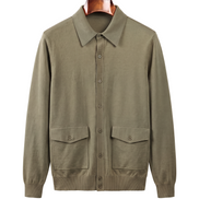 The Fairhaven knitted shirt jacket — Olive