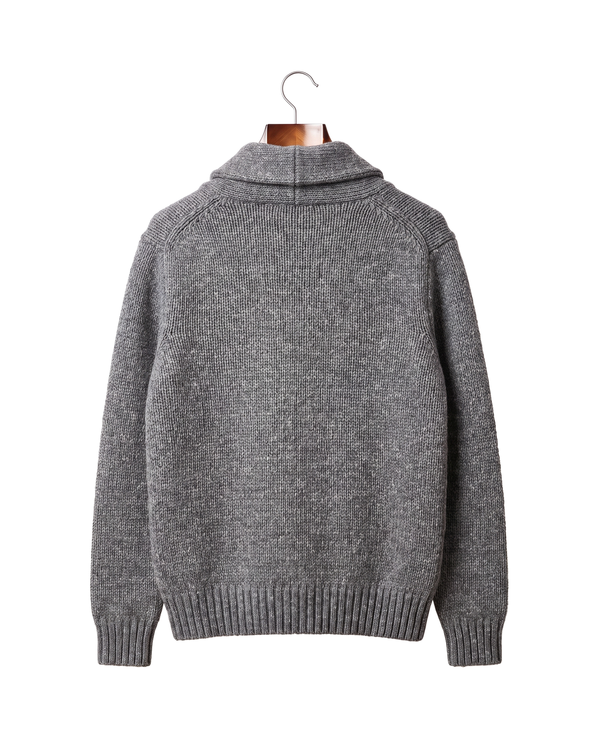 The Thornbury cashmere shawl-collar cardigan, back on hanger